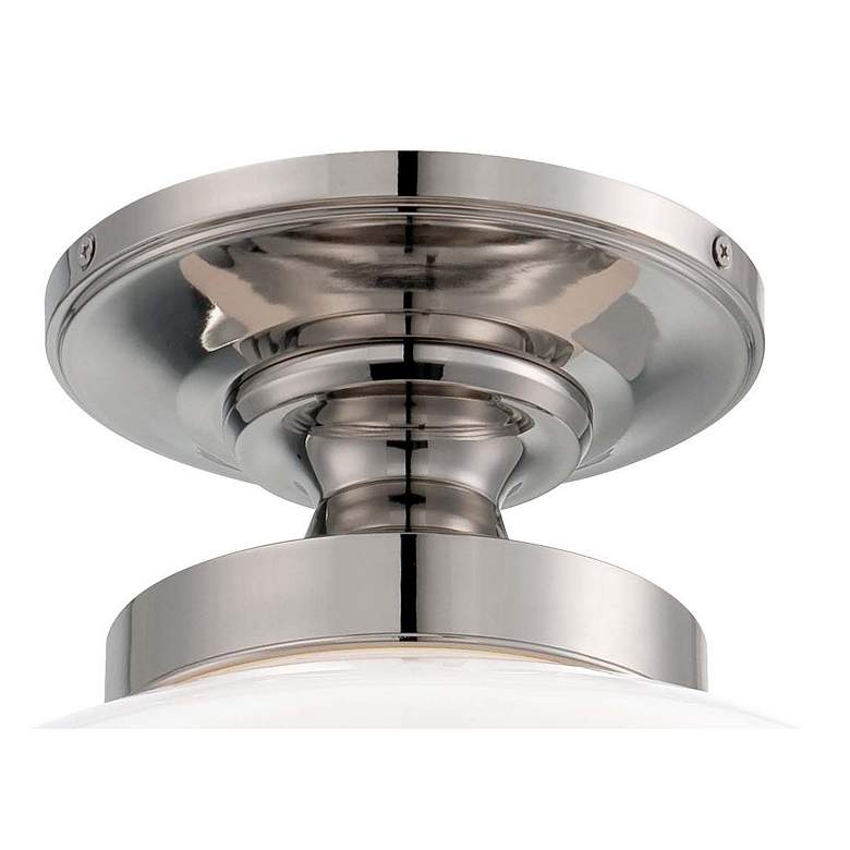 Image 2 Minka Schoolhouse Style 12" Wide Polished Nickel Ceiling Light more views