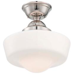 Minka Schoolhouse Style 13 3/4" Wide Polished Nickel Ceiling Light