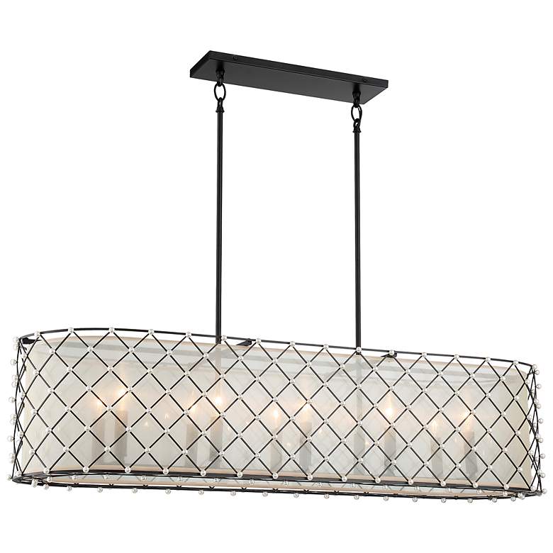 Image 2 Minka Sheer Elegance 48" Wide Coal 10-Light Oval Island Chandelier