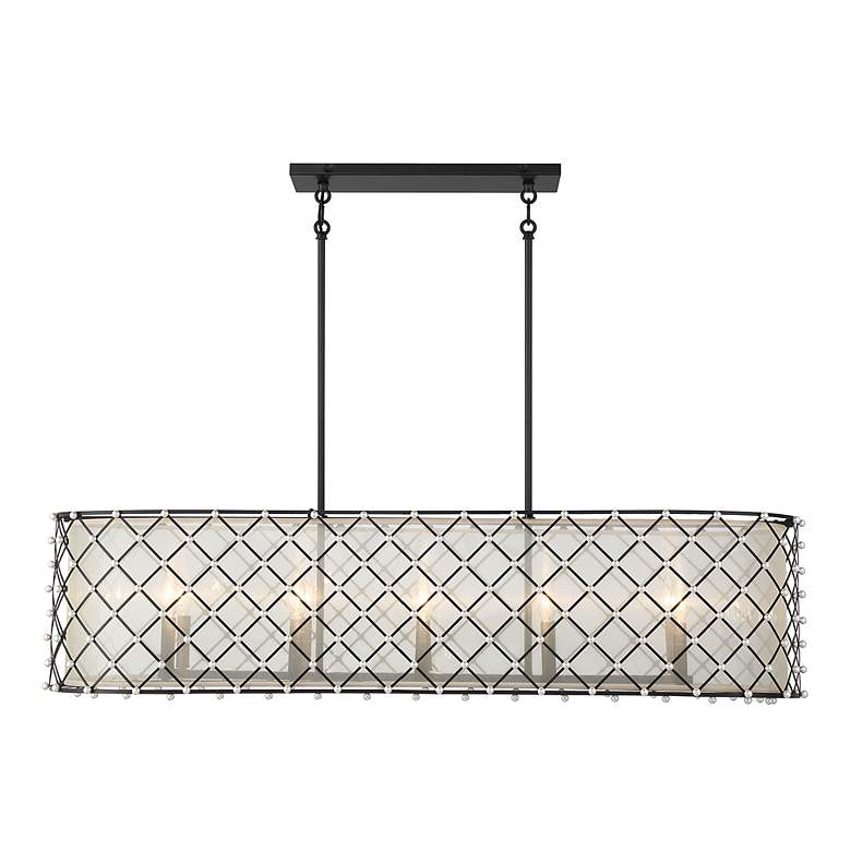 Image 5 Minka Sheer Elegance 48" Wide Coal 10-Light Oval Island Chandelier more views
