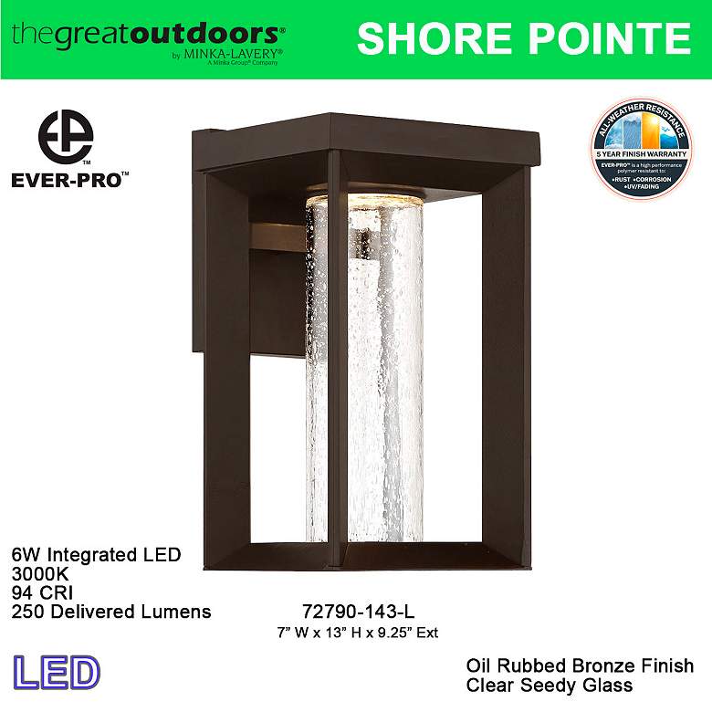 Image 5 Minka Shore Pointe 13" High Oil Rubbed Bronze LED Outdoor Wall Light more views