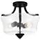 Minka Shyloh 13 1/4" Wide Black and Seeded Glass Ceiling Light