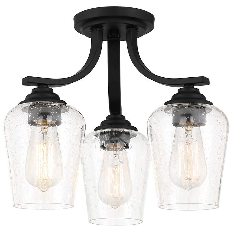 Image 2 Minka Shyloh 15 1/2" Wide Coal Metal 3-Light Ceiling Light