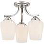 2_Minka Shyloh 15 1/2" Wide Nickel and White Glass 3-Light Ceiling Light