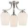 Minka Shyloh 15 1/2" Wide Nickel and White Glass 3-Light Ceiling Light
