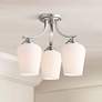 1_Minka Shyloh 15 1/2" Wide Nickel and White Glass 3-Light Ceiling Light