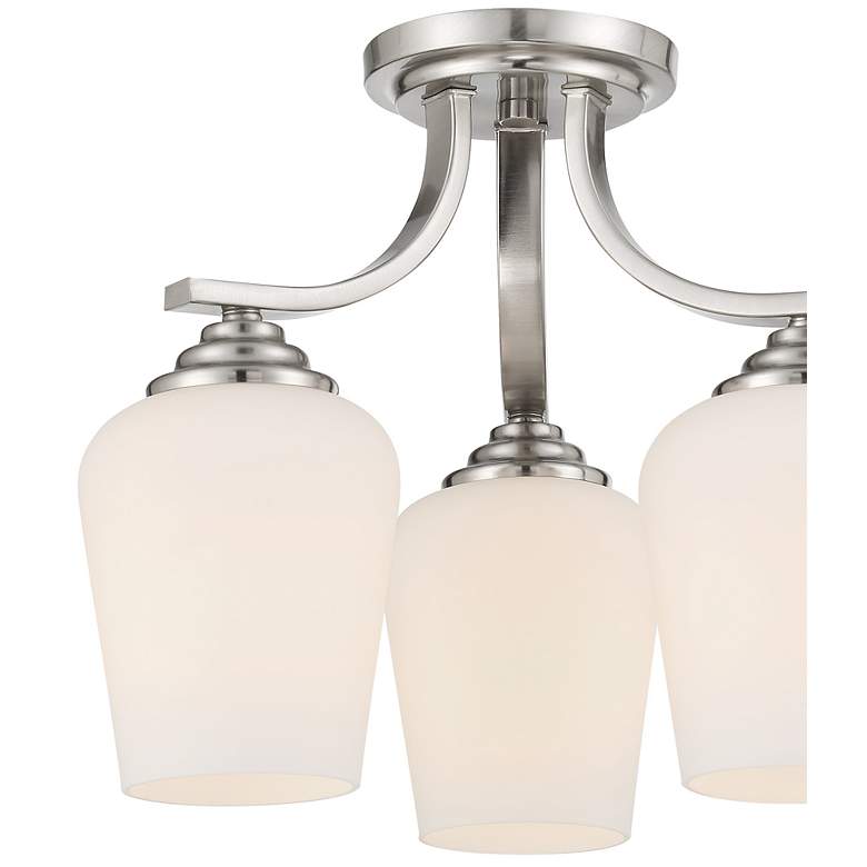 Image 3 Minka Shyloh 15 1/2" Wide Nickel and White Glass 3-Light Ceiling Light more views