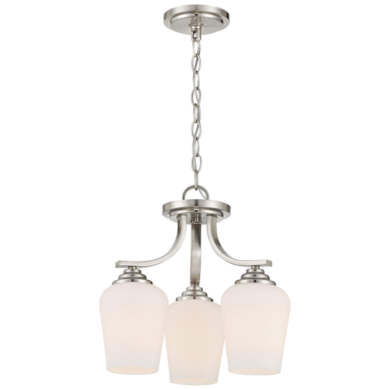 Image 5 Minka Shyloh 15 1/2" Wide Nickel and White Glass 3-Light Ceiling Light more views
