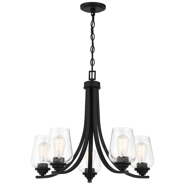 Image 2 Minka Shyloh 23 1/2" Wide Coal Black 5-Light Seeded Glass Chandelier