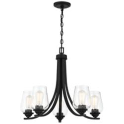 Minka Shyloh 23 1/2" Wide Coal Black 5-Light Seeded Glass Chandelier