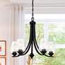 1_Minka Shyloh 23 1/2" Wide Coal Black 5-Light Seeded Glass Chandelier