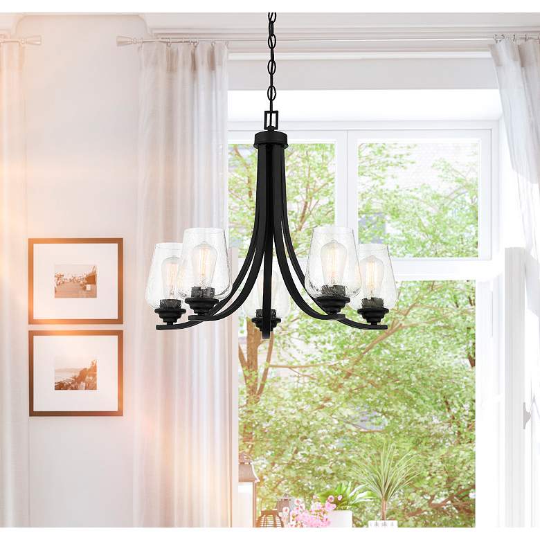 Image 3 Minka Shyloh 23 1/2" Wide Coal Black 5-Light Seeded Glass Chandelier more views