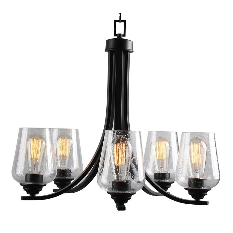 Image 4 Minka Shyloh 23 1/2" Wide Coal Black 5-Light Seeded Glass Chandelier more views