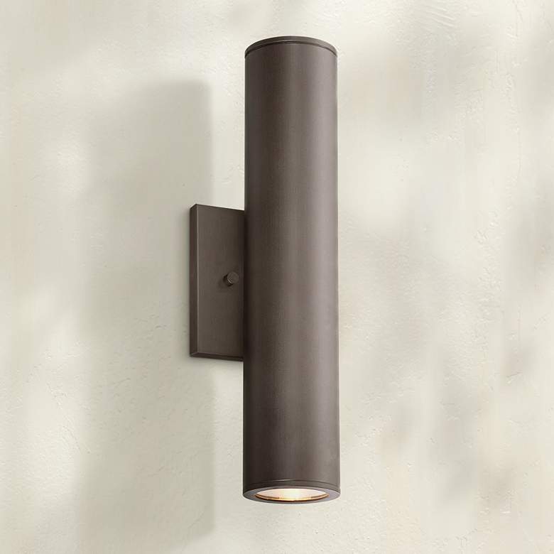 Image 1 Minka Skyline LED 14 1/2" High Bronze Outdoor Up/Down Wall Light