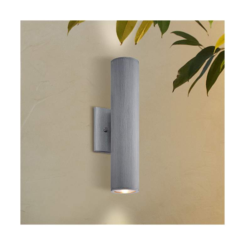 Image 1 Minka Skyline LED 14 1/2 inch High Silver Aluminum Outdoor Wall Light