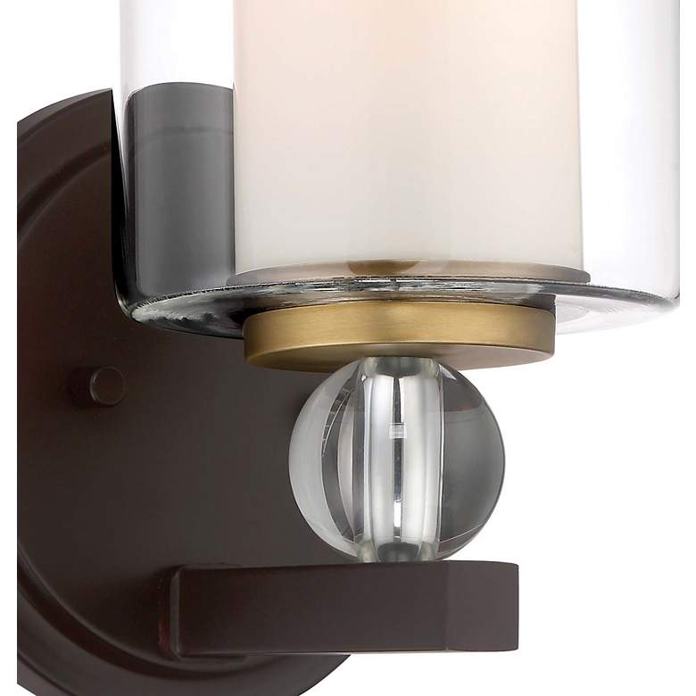 Image 3 Minka Studio-5 9 1/2" High Bronze and Natural Brush Wall Sconce more views