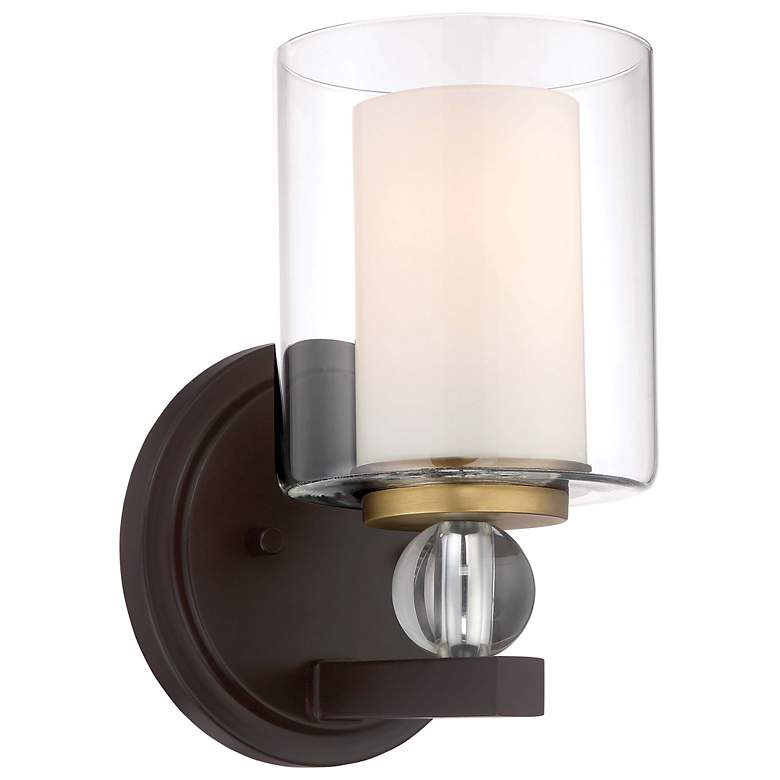 Image 4 Minka Studio-5 9 1/2" High Bronze and Natural Brush Wall Sconce more views