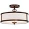 Minka Thorndale 15" Wide Dark Noble Bronze Drum Ceiling Light