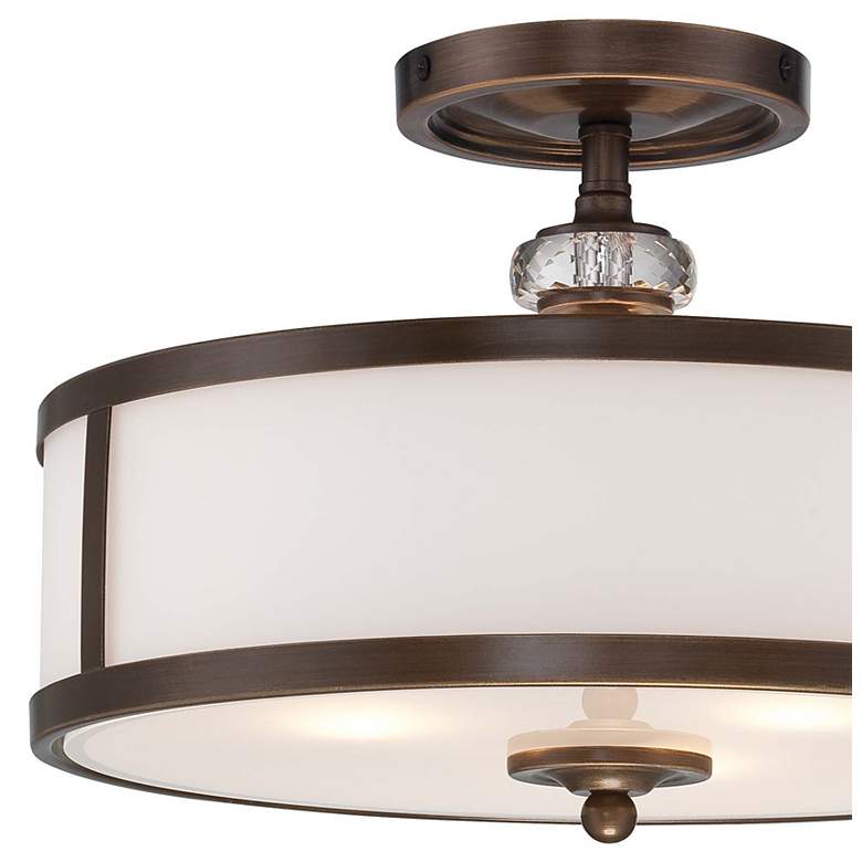 Image 3 Minka Thorndale 15" Wide Dark Noble Bronze Drum Ceiling Light more views