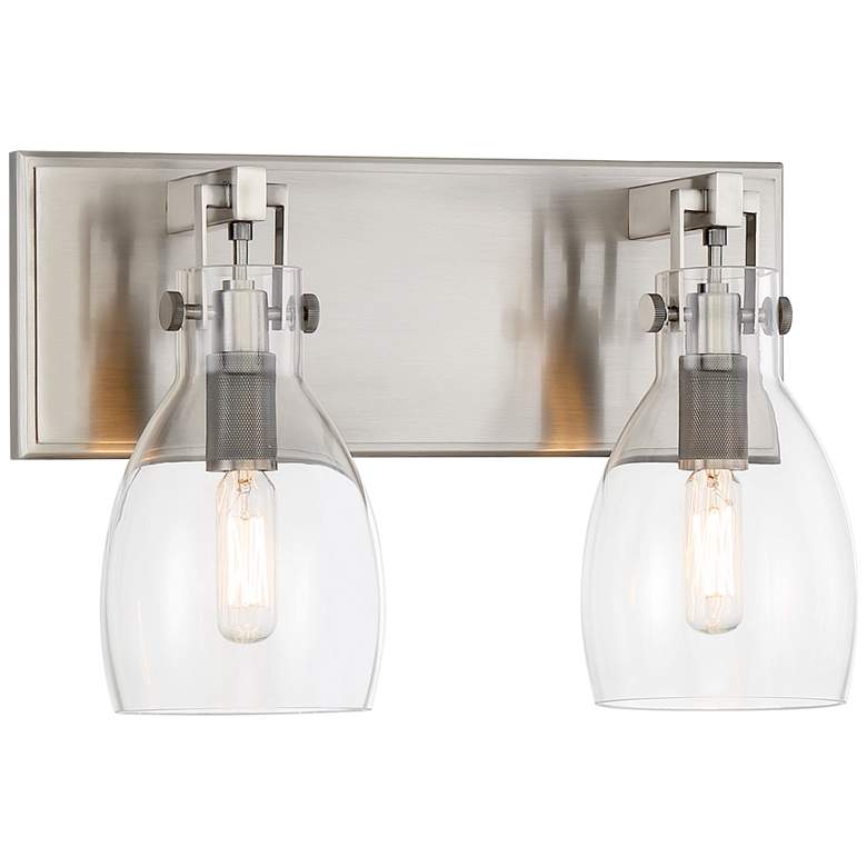 Image 2 Minka Tiberia 13 3/4" Wide Plated Pewter Metal 2-Light Wall Sconce