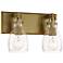 Minka Tiberia 13 3/4" Wide Soft Brass 2-Light Vanity Bath Wall Light