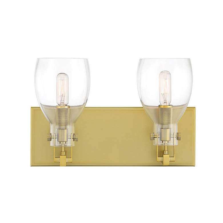 Image 2 Minka Tiberia 13 3/4" Wide Soft Brass 2-Light Vanity Bath Wall Light more views