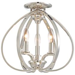 Minka Tilbury 14" Wide 3-Light Polished Nickel Ceiling Light
