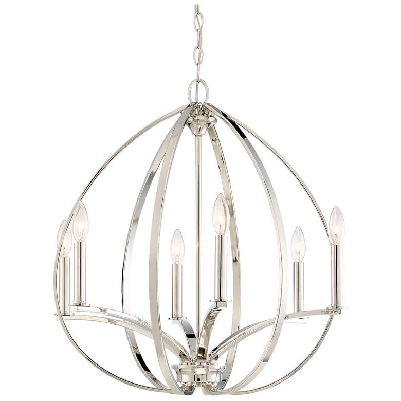Image 3 Minka Tilbury 24" Wide Polished Nickel 6-Light Chandelier