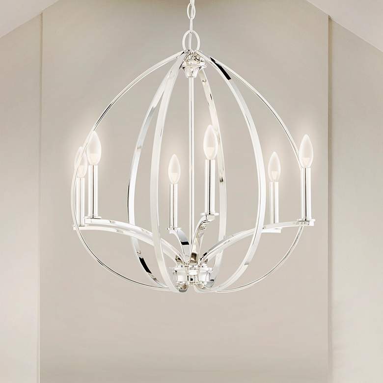 Image 2 Minka Tilbury 24" Wide Polished Nickel 6-Light Chandelier