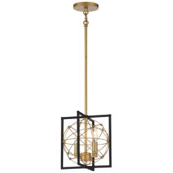 Minka Titans Trace 10" Wide Sand Coal and Honey Gold Mini Pendant