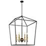 2_Minka Townhall 32" Wide Coal and Soft Brass 6-Light Open Pendant