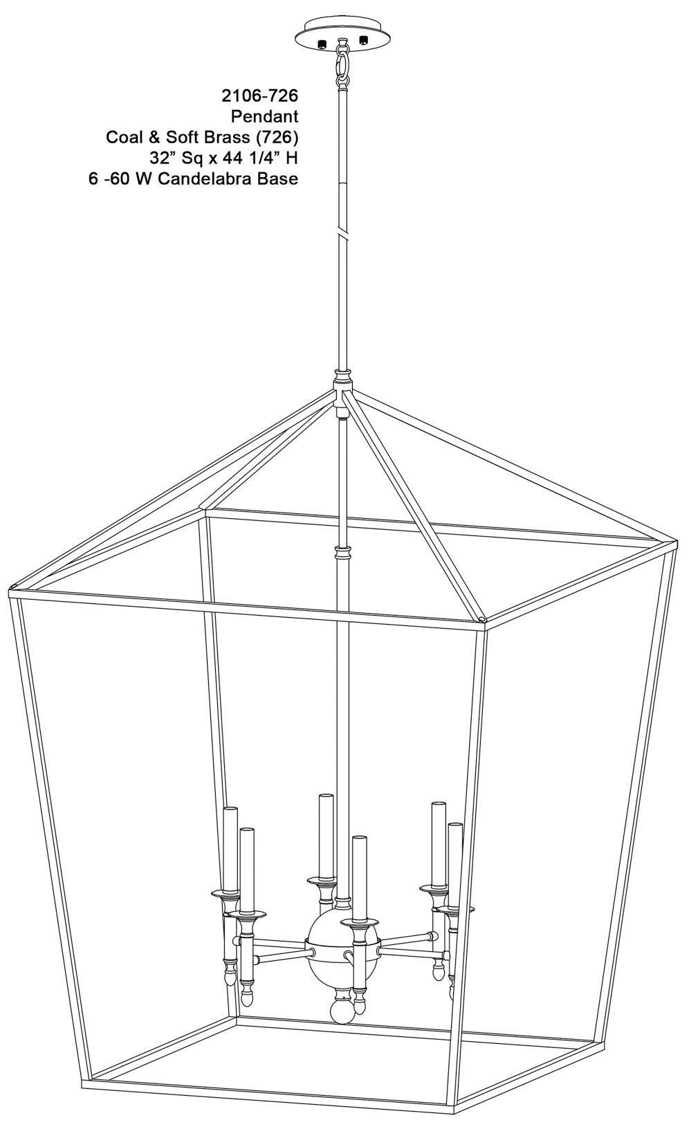 Image 4 Minka Townhall 32" Wide Coal and Soft Brass 6-Light Open Pendant more views