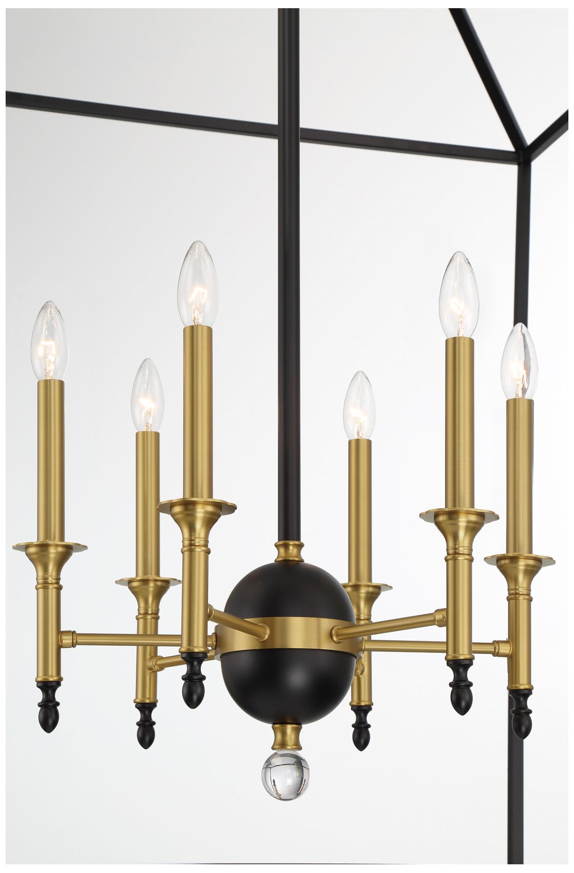 Image 5 Minka Townhall 32" Wide Coal and Soft Brass 6-Light Open Pendant more views