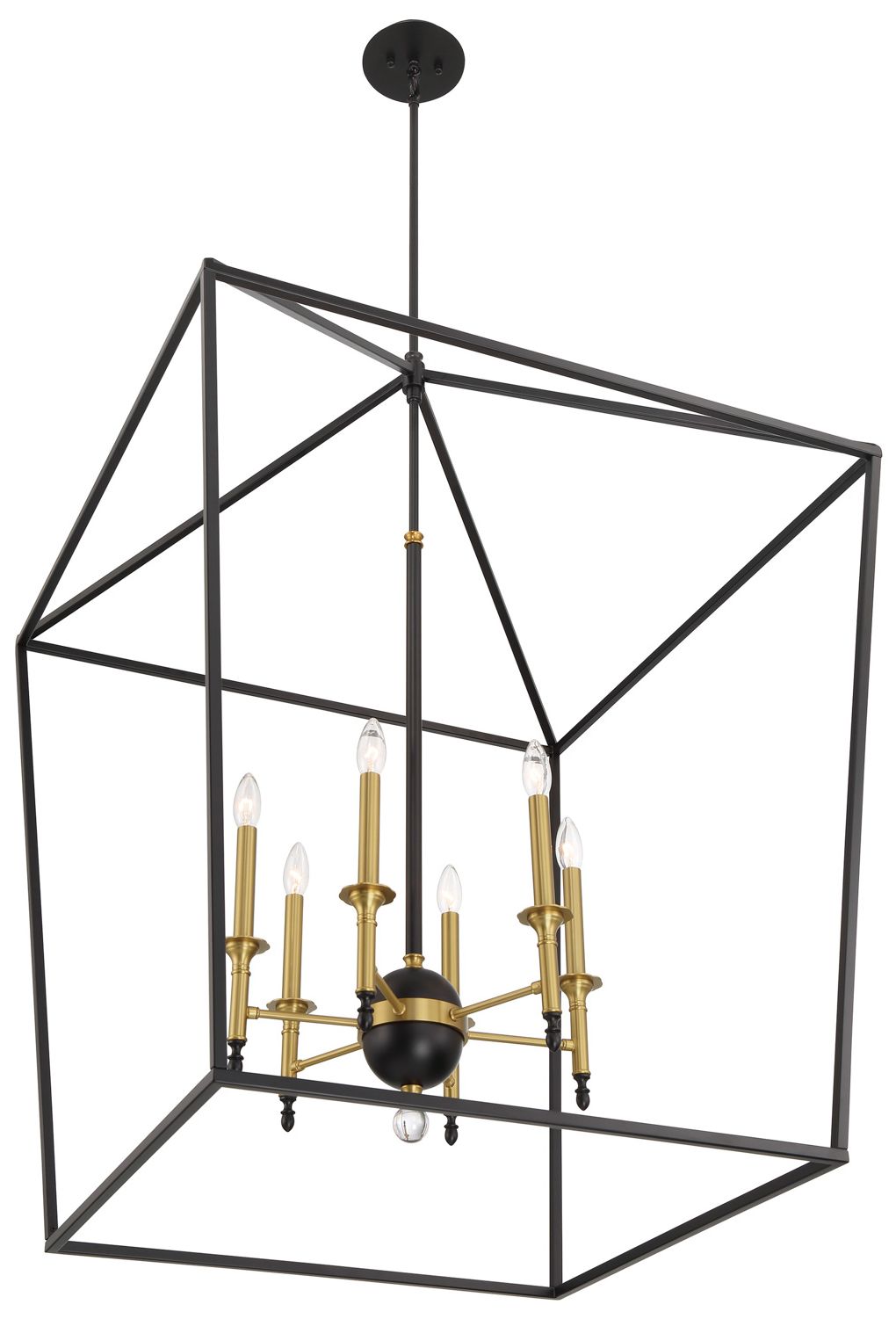 Image 7 Minka Townhall 32" Wide Coal and Soft Brass 6-Light Open Pendant more views