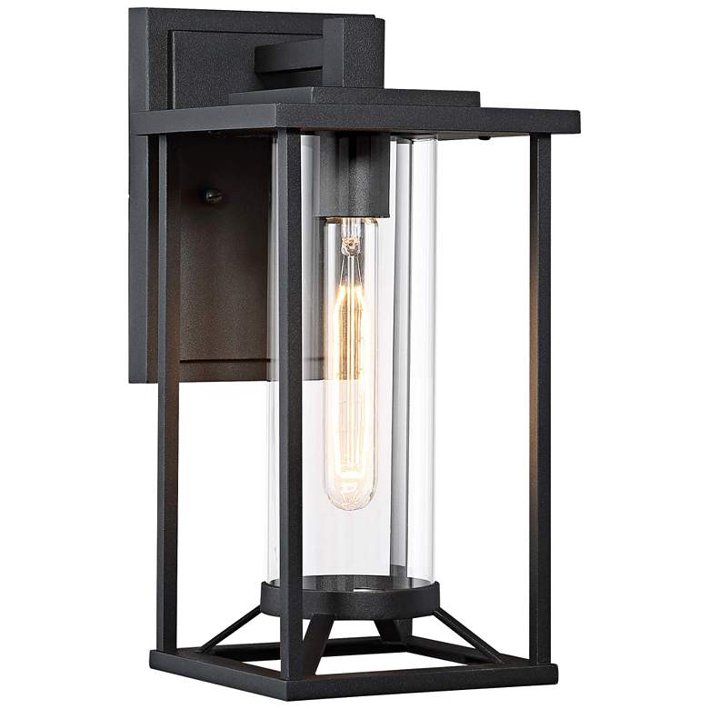 Image 2 Minka Trescott 14 1/4" High Black Outdoor Wall Light