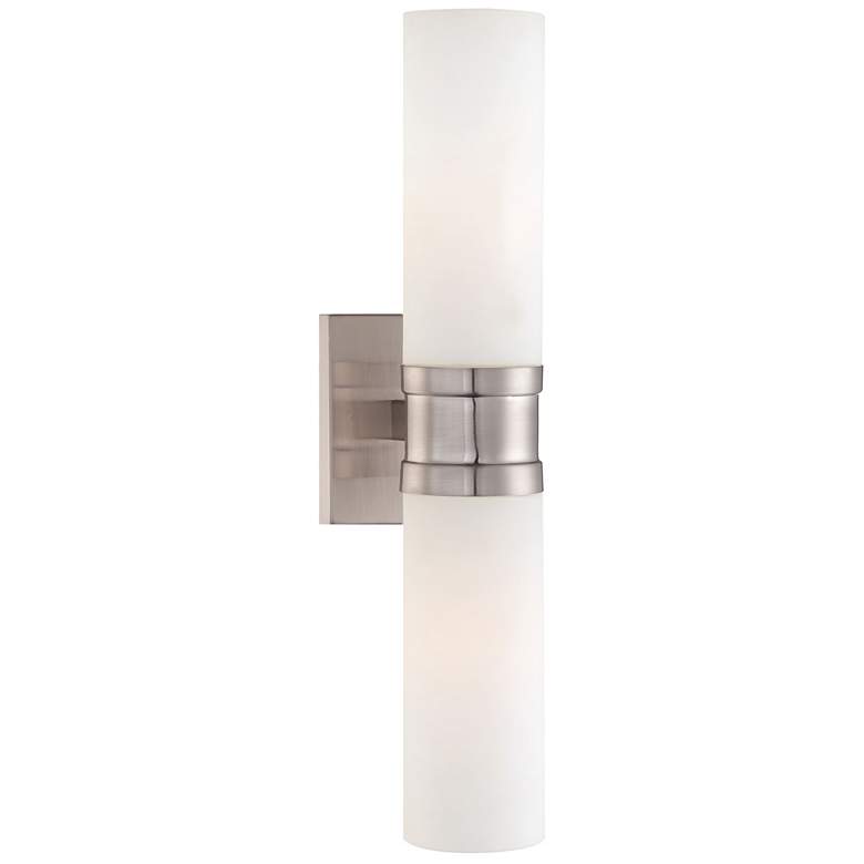 Image 1 Minka Tube Brushed Nickel 18 1/2" High Wall Sconce