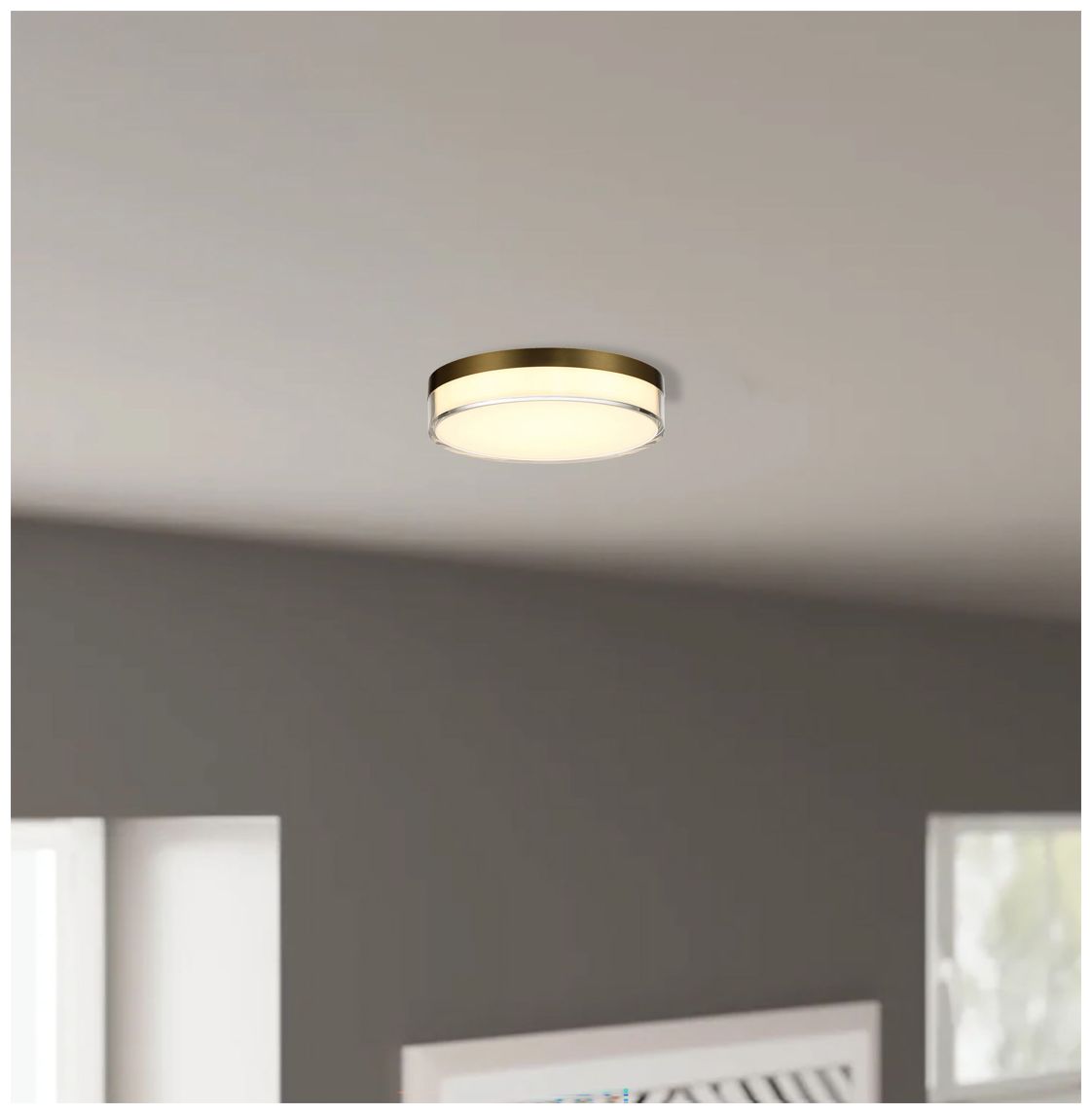 Image 4 Minka Vantage 11" Wide LED Ashen Brass Flush Mount Ceiling Light more views