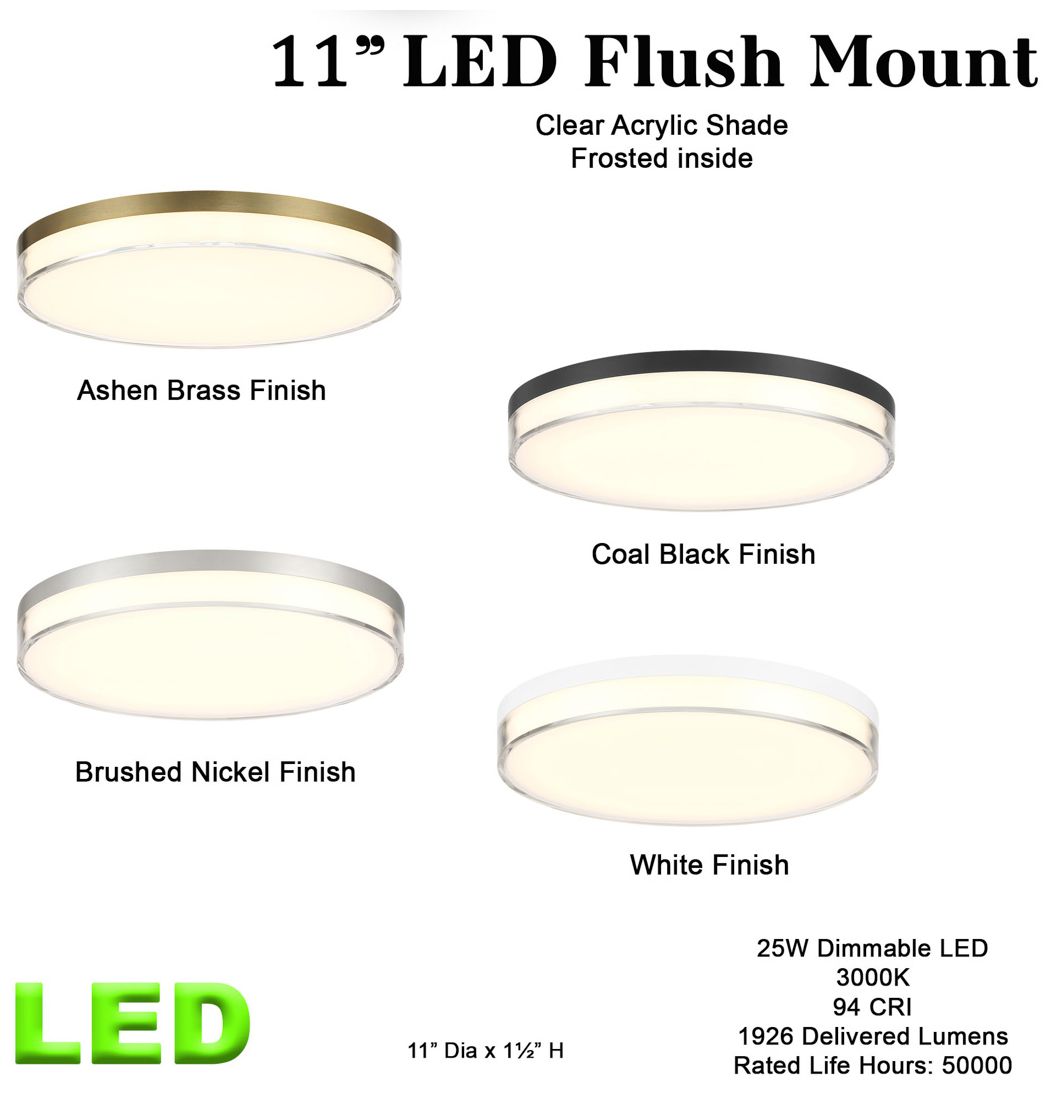 Minka Vantage 11" Wide LED Ashen Brass Flush Mount Ceiling Light