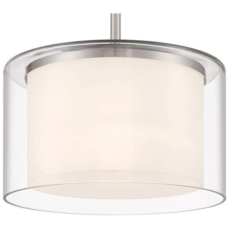 Image 1 Minka Vantage Parsons 10" Wide 1-Light Brushed Nickel Glass Pendant