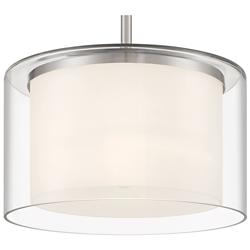 Minka Vantage Parsons 10" Wide 1-Light Brushed Nickel Glass Pendant