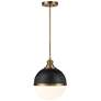 2_Minka Vorey 13" Wide Oxidized Aged Brass and Coal Globe Pendant Light