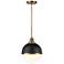 Minka Vorey 13" Wide Oxidized Aged Brass and Coal Globe Pendant Light