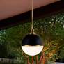 1_Minka Vorey 13" Wide Oxidized Aged Brass and Coal Globe Pendant Light