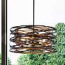 1_Minka Vortic Flow 20" Wide Dark Bronze and Mosaic Gold 5-Light Pendant