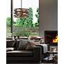 6_Minka Vortic Flow 20" Wide Dark Bronze and Mosaic Gold 5-Light Pendant more views