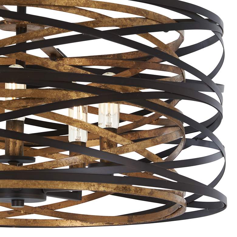 Image 5 Minka Vortic Flow 8 1/2" Wide Dark Bronze and Mosaic Gold Mini Pendant more views