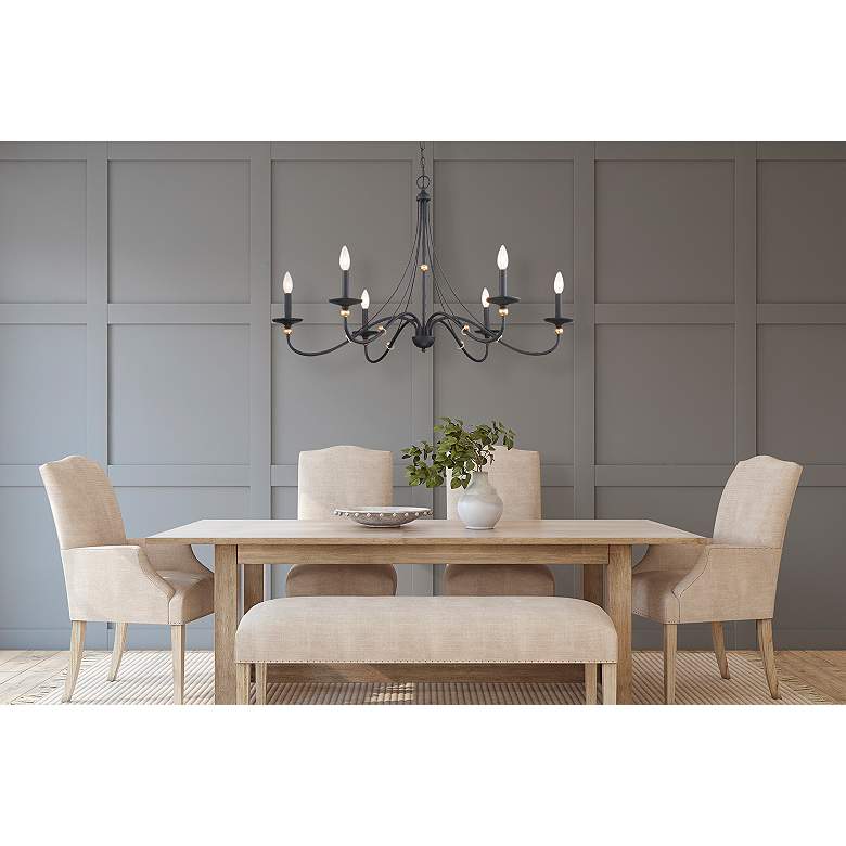 Image 6 Minka Westchester County 40" Farmhouse White Candelabra Chandelier more views