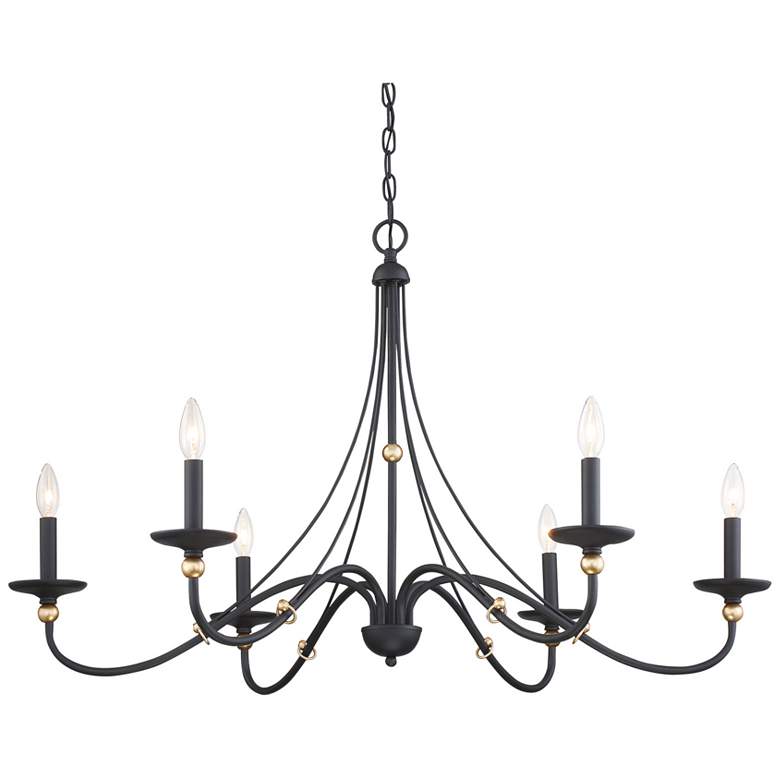 Image 3 Minka Westchester County 40" Wide Sand Coal 6-Light Chandelier