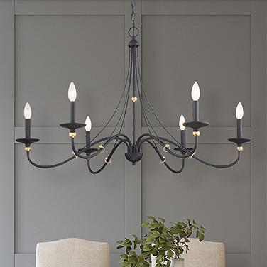 Minka Westchester County 40" Wide Sand Coal 6-Light Chandelier