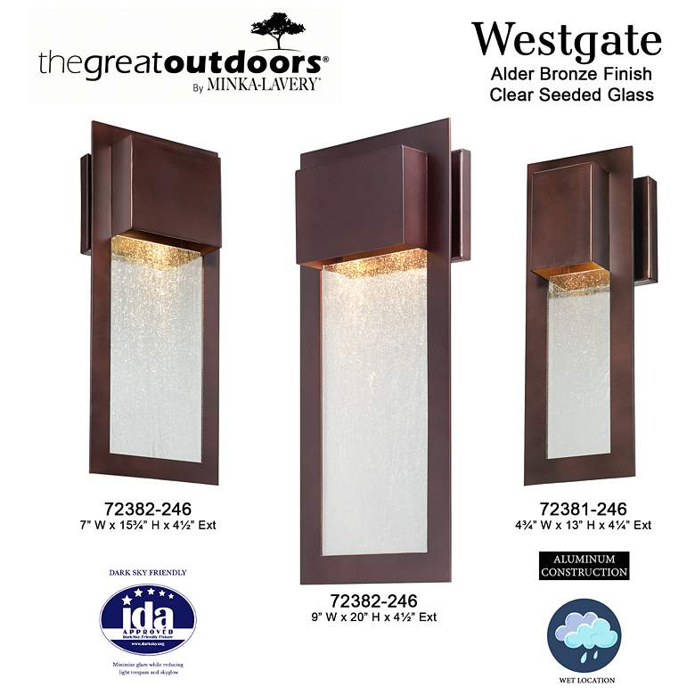 Image 7 Minka Westgate 15 3/4" High Bronze Outdoor Wall Sconce more views